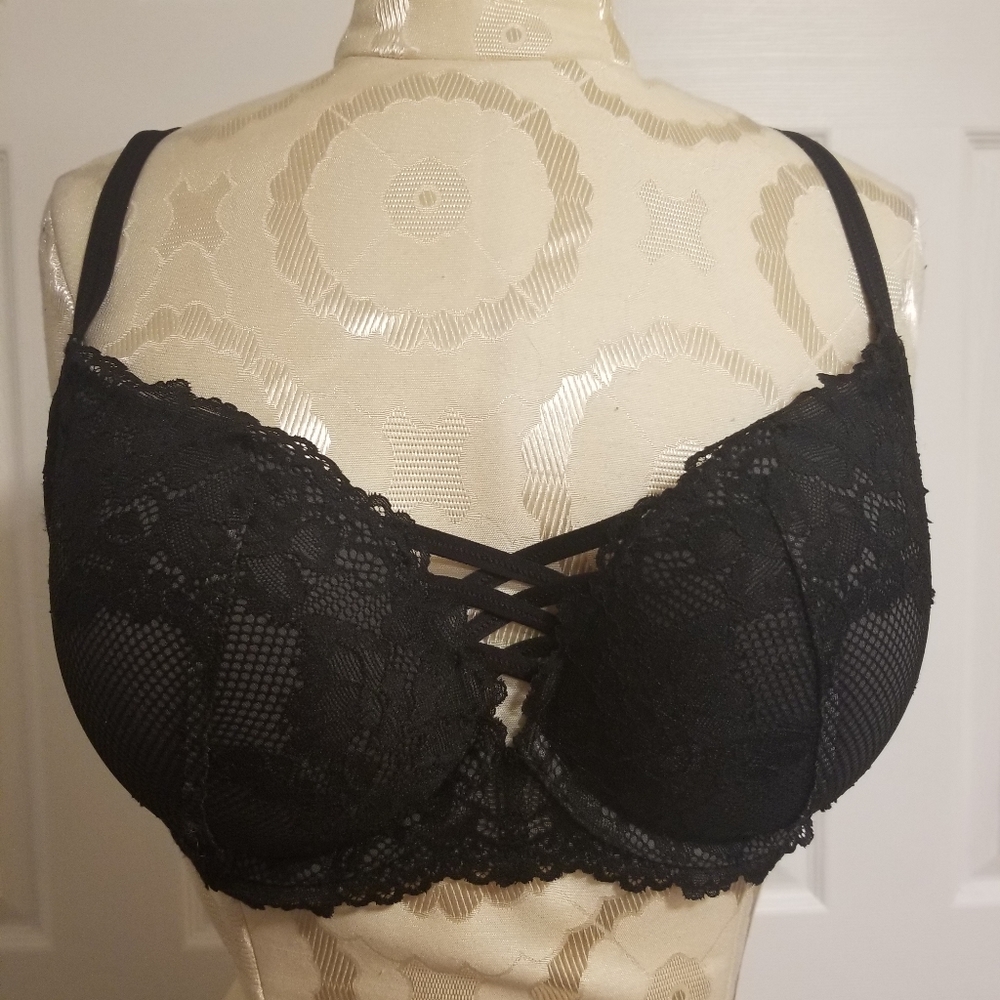 Torrid - Gray Bra with Black Lace - 38C